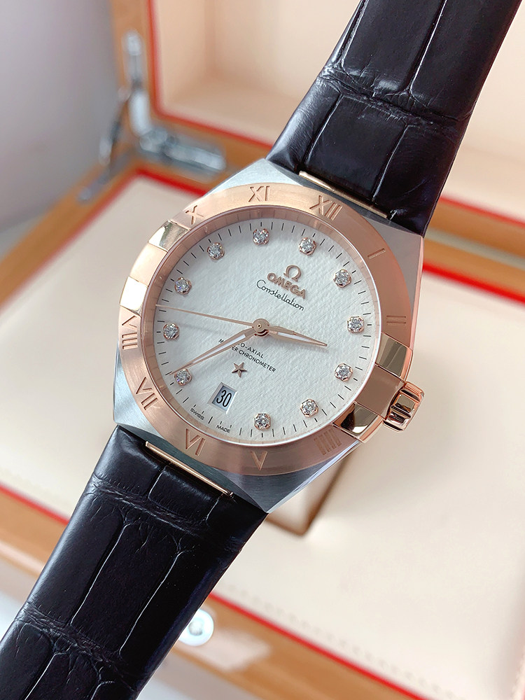 瑞士欧米茄星座系列玫瑰金轻奢男表 方耀天成海外瑞士腕表