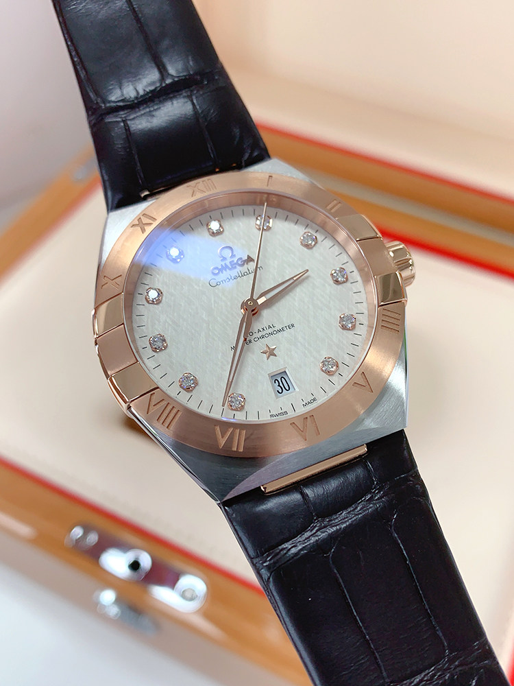 瑞士欧米茄星座系列玫瑰金轻奢男表 方耀天成海外瑞士腕表