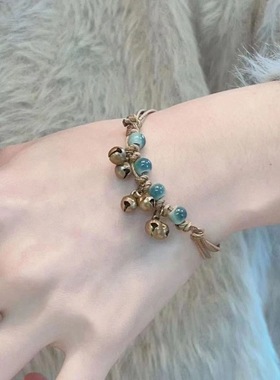 清新中式文艺手链铃铛民族复古陶瓷手工编绳设计情侣闺蜜国风