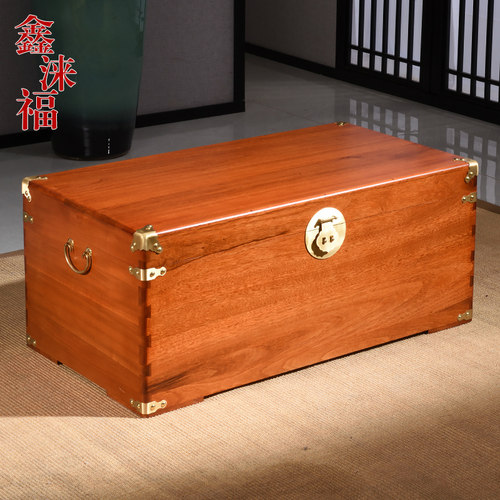 香樟木箱子全实木平板字画收藏箱婚嫁箱结婚箱子储物箱樟木盒 - 图0