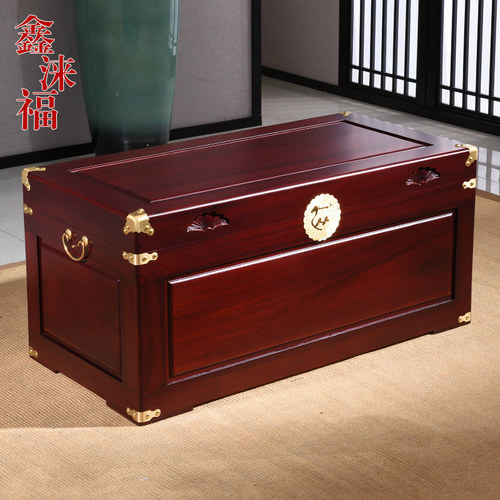 整板独板樟木箱子字画箱全香樟木储物箱婚嫁箱字画箱全实木箱带锁 - 图1