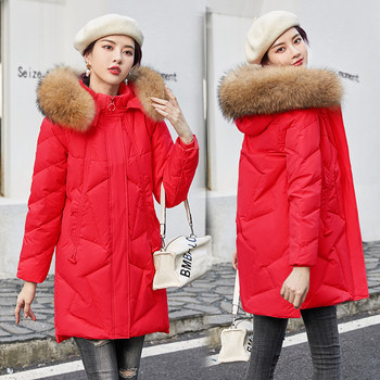 2023 New Down Cotton Jacket Women's Winter Mid-Length Casual Korean Version Thickened Slim Slim Jacket Cotton trendy