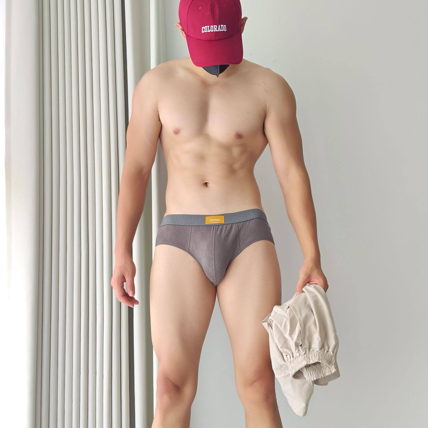 男士内裤男款中腰性感三角裤螺纹棉质薄款速干透气U凸大囊袋内裤,淘宝优惠券,粉丝福利购,淘宝优惠卷