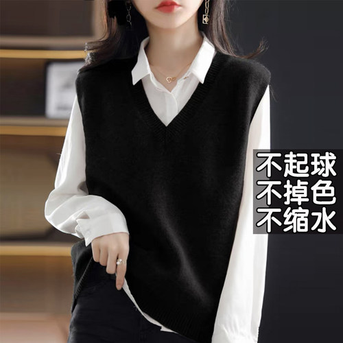 大码针织马甲背心女宽松坎肩套头毛衣毛线马夹无袖上衣胖mm春秋冬 - 图3