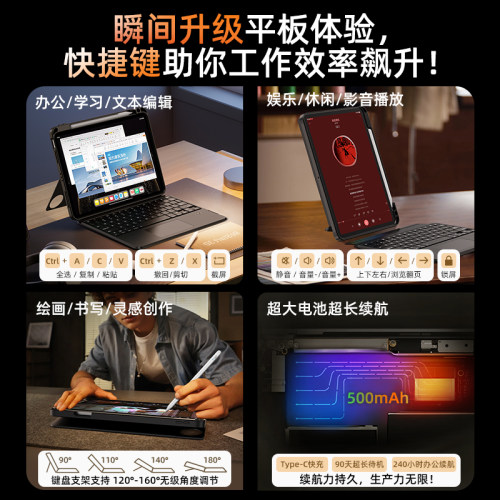 智思慧适用华为matepadair12妙控11.5s专用键盘蓝牙pro12.2保护套SE笔槽荣耀平板9Magicpad一体V8pro鼠标套装 - 图2