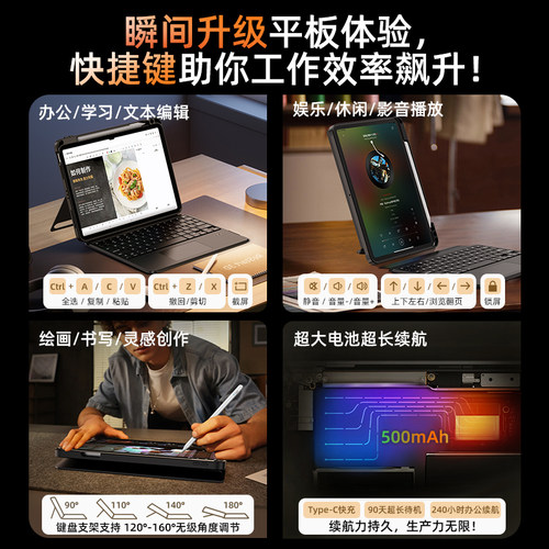 智思慧适用三星galaxy tab s11妙控键盘s9+ultra触控s10lite fe一体s8平板电脑12.4磁吸专用无线蓝牙鼠标套装 - 图2