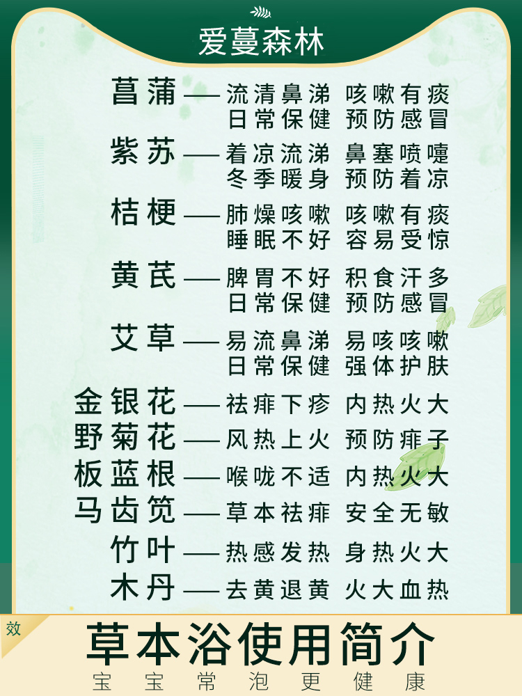 爱蔓森林金银花洗澡婴儿泡澡液儿童婴幼儿小儿天然草本浴宝宝药浴 - 图1