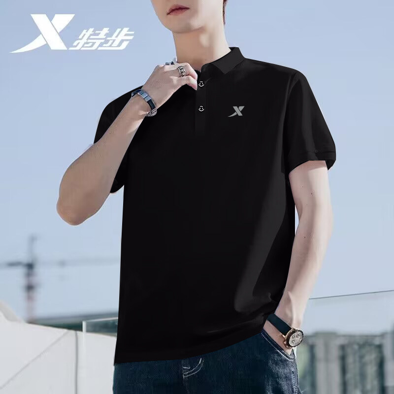 特步短袖夏季新款速干t体恤polo衫 特步瑞华泽运动T恤