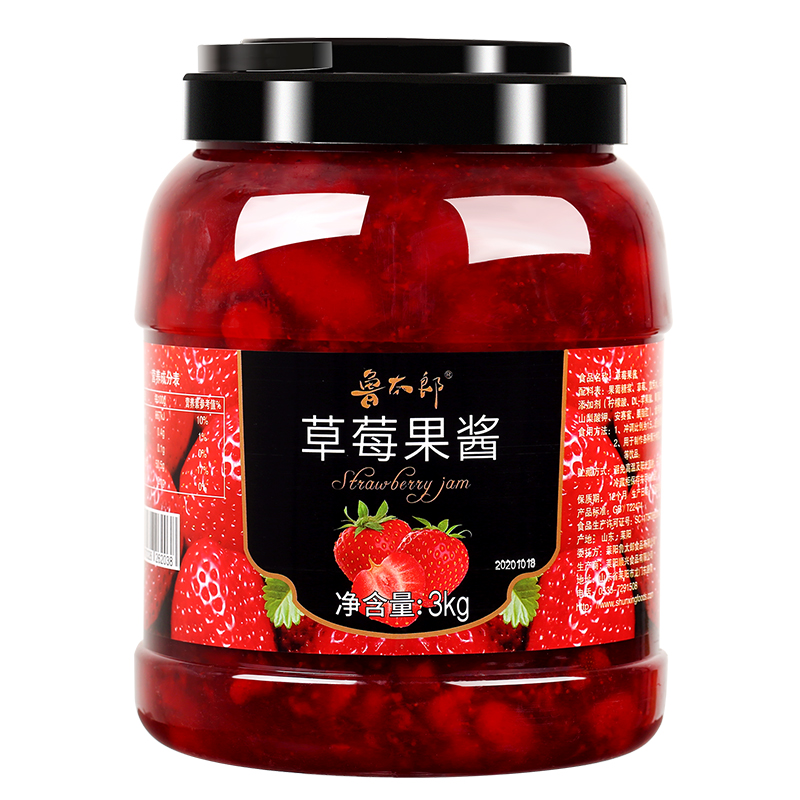 鲁太郎芒果蓝莓果酱3kg桶装含果肉奶茶店商用刨冰饮料沙冰粉配料