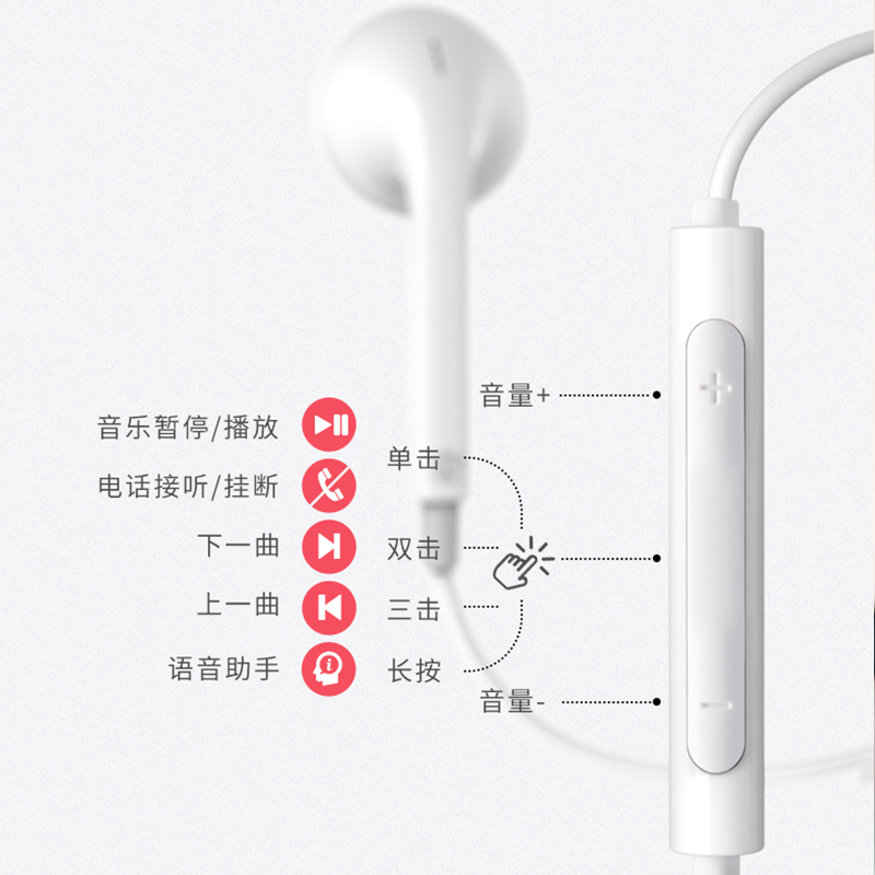 漫步者有线耳机typec接口半入耳式高音质适用于nova耳机红米华为-图1