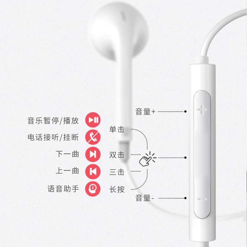 Apple, Huawei, Xiaomi, мобильный телефон, музыкальные наушники, совместимые оригинальные затычки, проводной контроль, Android, 180plus