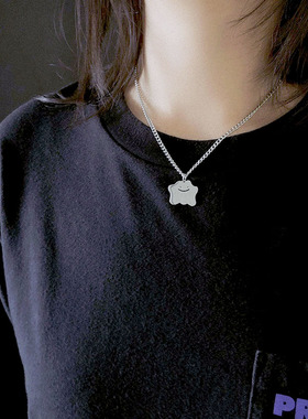 卡通小幽灵云朵吊坠项链