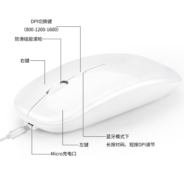 Wireless Bluetooth Mouse Apple Android Phone Tablet Win Universal Game King Charging Dual Mode Bluetooth