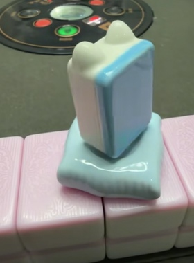 麻将陶瓷装饰阳新桌面礼物发财办公室旋转创意可爱景德镇转转摆件