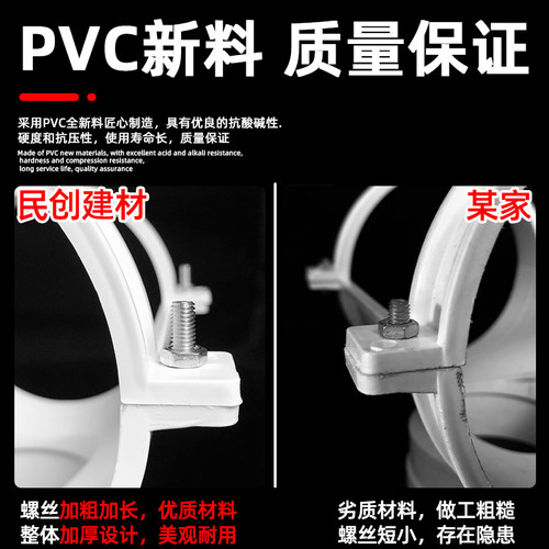 pvc排水管抱箍式补漏三通 抢修器 管卡式开口三通50 75 110哈夫节 - 图0