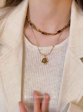 美拉德虎眼石款毛衣链