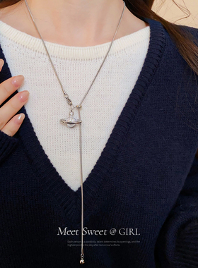 珍珠星球土星吊坠项链高级感