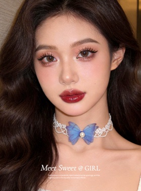 蕾丝花边雪纺花朵颈链