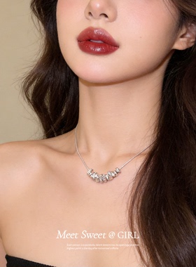 简约方形糖块颈链女配饰