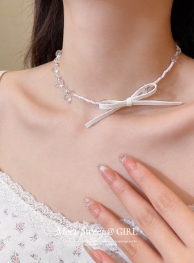 choker黑色蝴蝶结颈链