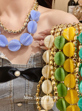 亚克力拼接项链手链耳环度假风