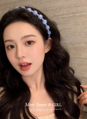 超仙复古圆形串珠发箍小众发饰女