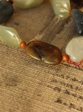 王实斋珠宝/新疆和田玉原石籽料独籽手链手饰手串润无二带证书D16