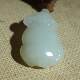 Wang Shizhai Jewelry/Xinjiang Hotan Jade White Jade Zodiac Ox Turns the World Pendant Pendant Whiteness Good Run H159