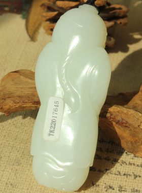 王实斋珠宝/新疆和田玉糖白玉招财童子手把件玩件雕刻精美油润AJ2