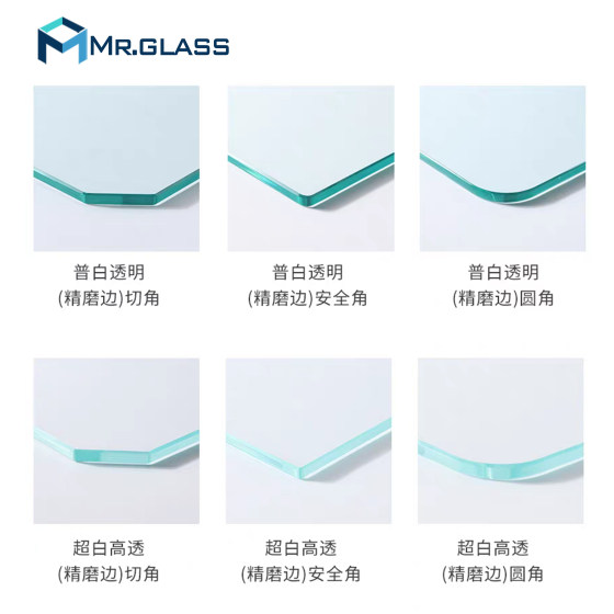 Tempered glass customized coffee table desktop super white