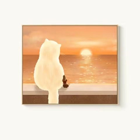 电表箱装饰画遮挡配电源闸盒总开关强弱电箱ins风网红猫咪小挂画,淘宝优惠券,粉丝福利购,淘宝优惠卷