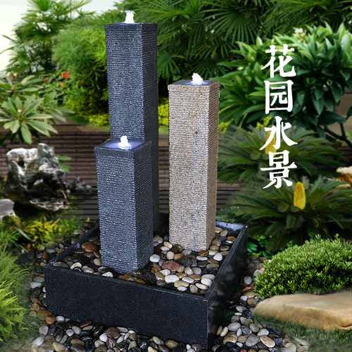 办公室客厅流水摆件水景石材工艺品喷泉流水墙流水屏风花园水幕墙 - 图2