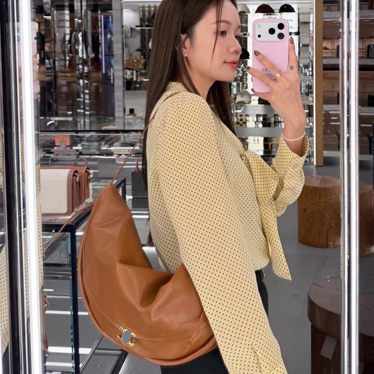 AIBIXIN原创 柔软真皮凯旋门新款半月包女包翻盖单肩斜挎包腋下包,淘宝优惠券,粉丝福利购,淘宝优惠卷