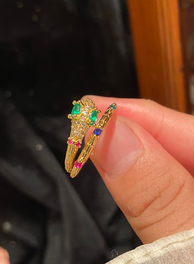金色蛇戒指轻奢简约可爱
