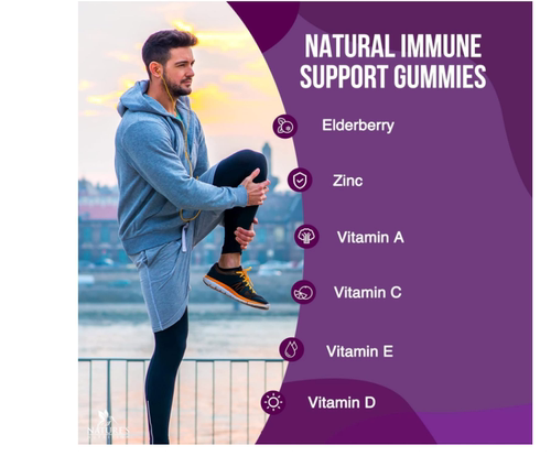 美国免疫支持软糖接骨木锌和维生素 C 软糖Max Potency Sambucus - 图1