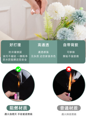透明厨房防油贴纸防水防火耐高温加厚灶台墙壁纸瓷砖油烟机墙贴画
