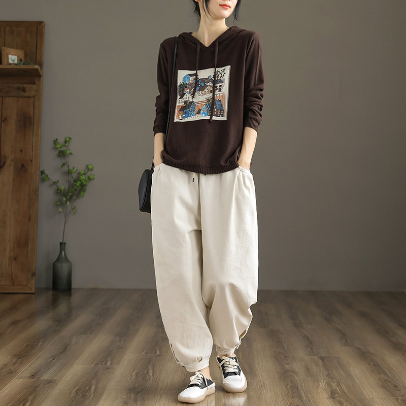 dza连帽针织衫女士宽松2021 t恤 dza毛针织衫