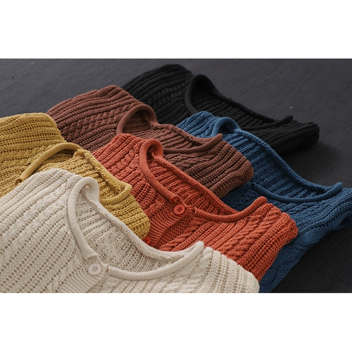 Ретро кардиган для отдыха, короткий свитер, осенний, коллекция 2022, большой размер