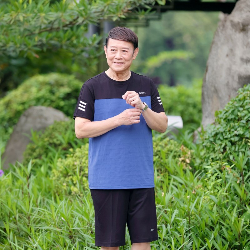 爸爸短袖男冰丝中老年运动套装t恤 frovton弗罗威顿T恤