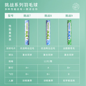 薰风官方正品初学者羽毛球入门训练羽球挑战9一桶12只装鸭毛熏风