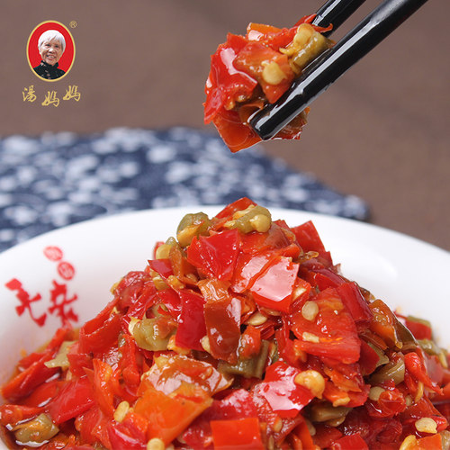 毛家饭店辣椒酱湖南贡菜脆椒蒜蓉剁椒辣椒酱下饭菜特产拌饭酱428g - 图2
