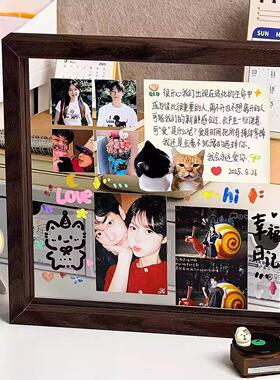拍立得相框摆台手工diy材料包情侣涂鸦照片展示框相片纪念册摆件