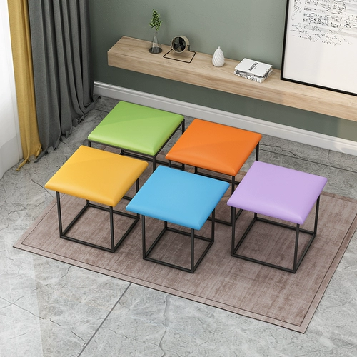 Cube Cube Cube Dwarf Stool Creative Home Dofa Sofa Обувь смена маленькая скамейка гостиная Многофункциональная может быть сложена и комбинированные стулья для кофейного столика