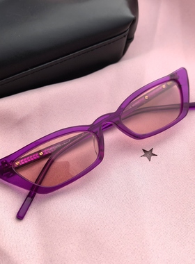 艾米宋 个性复古猫眼太阳镜女黑色小框墨镜高级感明星时尚欧美风