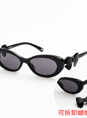 2026新款墨镜女猫眼蝴蝶结高级感太阳镜板材千禧风复古时髦窄框