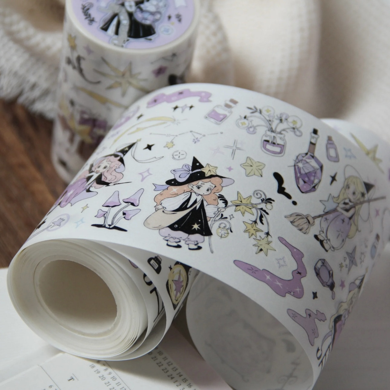 Neinei野柚小小魔女贴纸卷分装魔法女巫百搭装饰拼贴可爱手帐贴画,淘宝优惠券,粉丝福利购,淘宝优惠卷