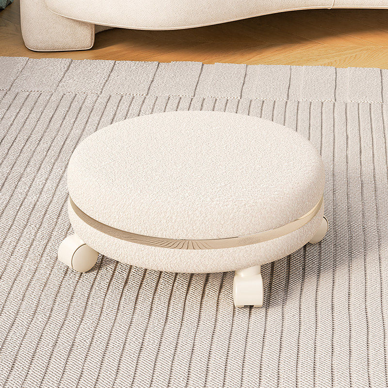 家用滑轮矮凳美缝凳子儿童带娃学步凳旋转万向轮小椅子羊羔绒圆凳,淘宝优惠券,粉丝福利购,淘宝优惠卷