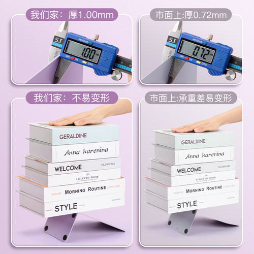 2片书立架简约大号书夹书靠书挡学生用伸缩书立桌面收纳固定简易桌上书本立架书架挡板放书隔板铁支架办公室 - 图0