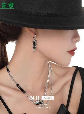 中式龙项链合金双层原创25549