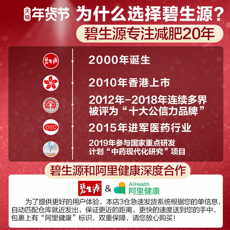 碧生源奥利司他减肥正品otc胶囊 碧生源药品肠胃用药